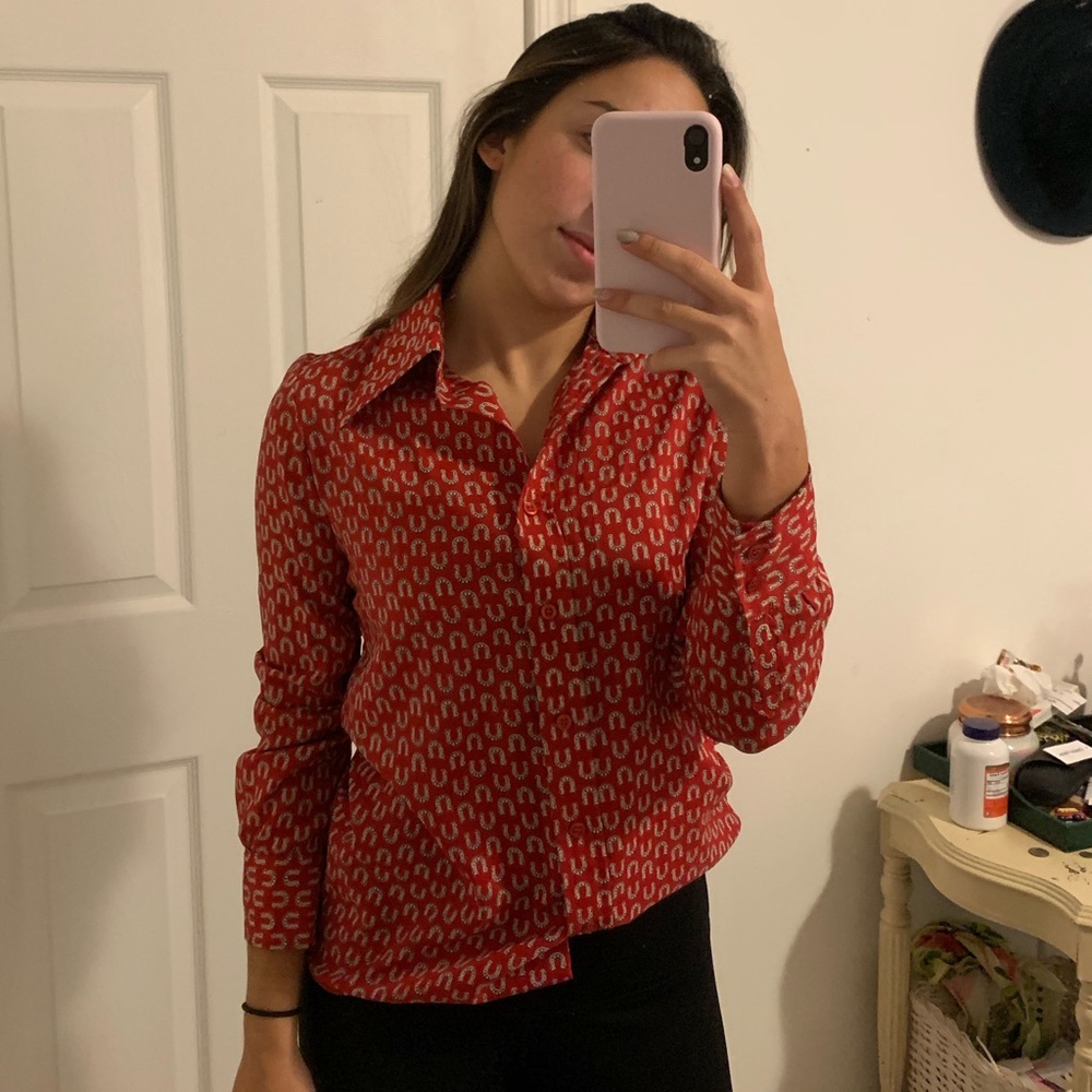 Vintage European Horseshoe Button Down Shirt